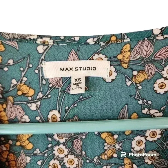 Max Studio Dress Ruffle Crepe Hi/Low Hem Wrap Dress Size XS 58822 - Picture 3 of 5